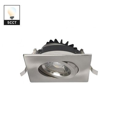 FCC Passed Plastic Dimmable LED Downlights 4inch 12W CRI 90 With Square Trim