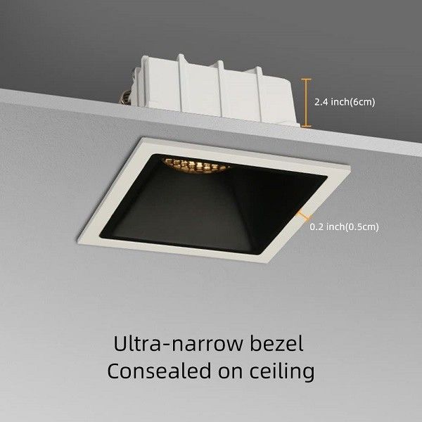 Warm White Canless Square LED Spotlight 7W anti glare 3 Inch Cob Type