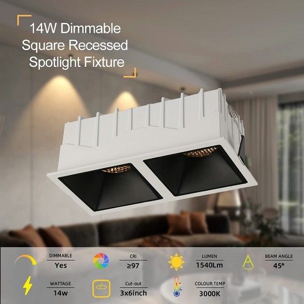 Rectangle Canless LED Linear Spotlight Anti Glare Bedroom Use With H2 Head