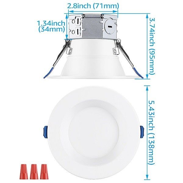 Ceiling Anti Glare White LED Flush Mount Light 4 Inch 3000k 10w  Canless