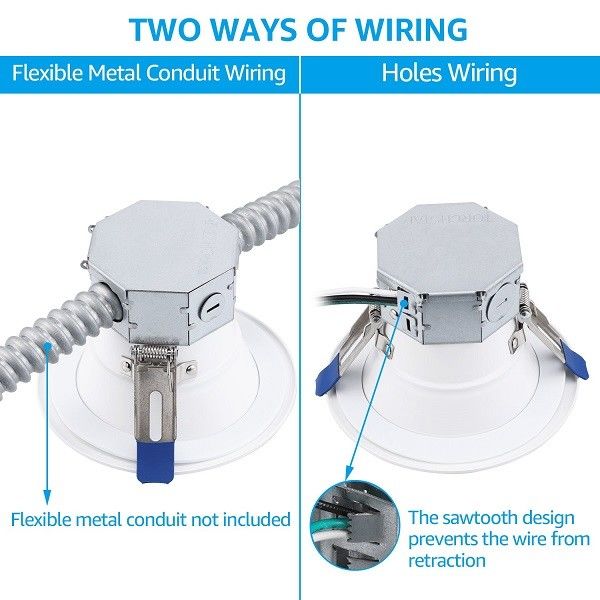 Ceiling Anti Glare White LED Flush Mount Light 4 Inch 3000k 10w  Canless